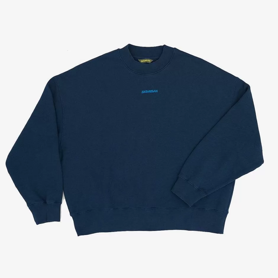 Mann Satorisan Sweatshirt Oversize Bio-Baumwolle | Blaue Tinte